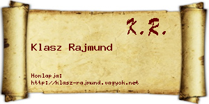 Klasz Rajmund névjegykártya